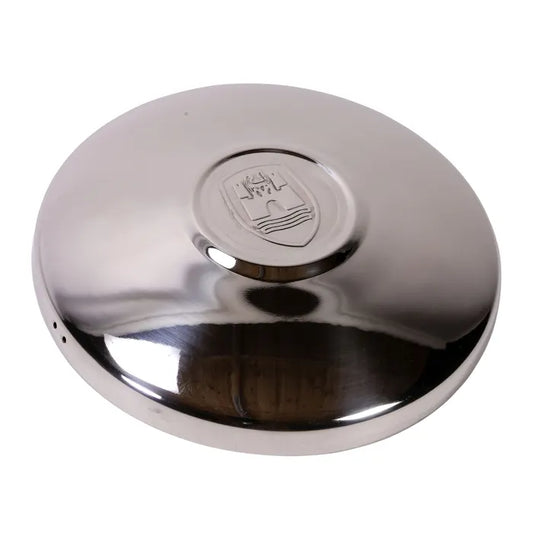 Stainless Steel Hubcap with Wolfsburg Logo Beetle (1968-1979), T2 Bay (1971-1979), T25 (1980-1992) AC601764SS