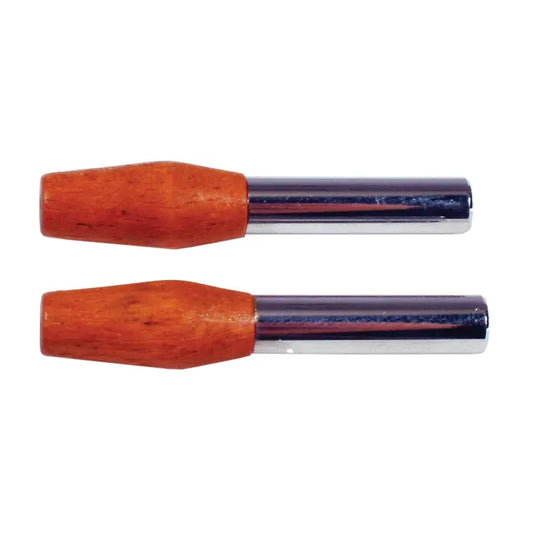 Interior Door Lock Pull Knob Chrome and Wood Pair: Beetle (1967-1979), T2 Bay (1968, 1974-1979), Karmann Ghia (1968-1974)