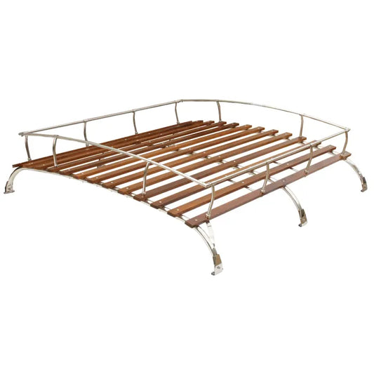 Roof Rack 3 Bow in Stainless Steel with Wooden Slats: T25 (1980-1991)