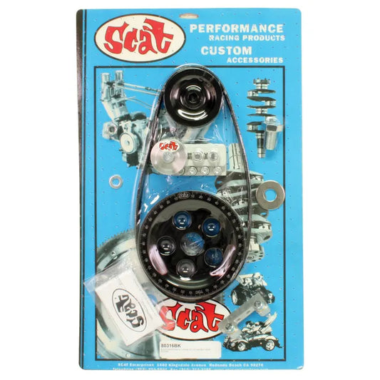 Serpentine Pulley and Belt Kit Black Anodised: Beetle (1960-1979), T2 Bay (1968-1979), T2 Split Bus (1961-1967)