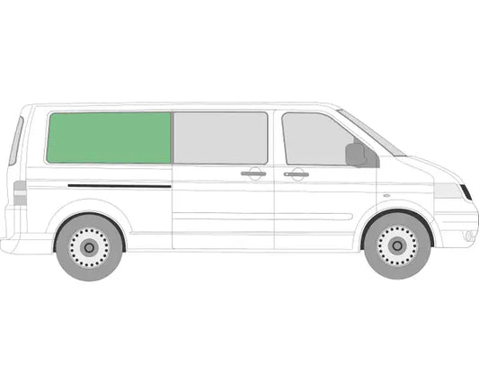 Rear Side Fixed Window Glass (Dark Tinted) Offside (Right) VW T5 2003–2015 VW T6 LWB (1262x570)