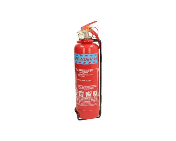 Fire extinguisher with mounting bracket,