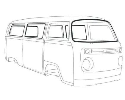 Six-piece Deluxe Window Seal Kit T2 Bay 1967–1979