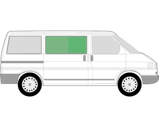 Front Side Tinted Sliding Window 1126mm x 523mm Offside (Right) VW T4 1990–2003