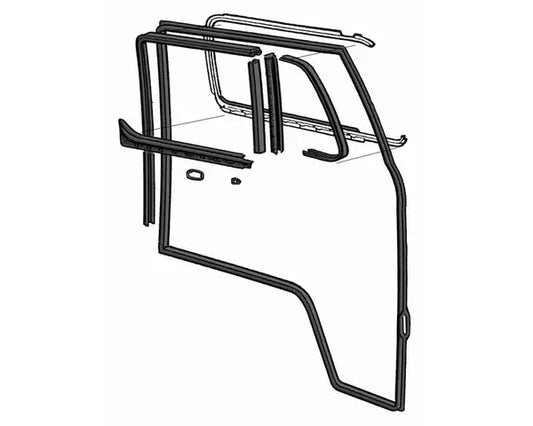 Cab door seal kit Left. Fixed 1/4 light. Budget door seals.VW T2 Bay 1967-1979