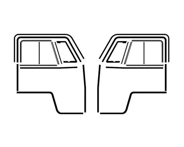 Pair of Cab Door Seal Kit (16 Parts) VW T2 Split screen 1955 to 1967