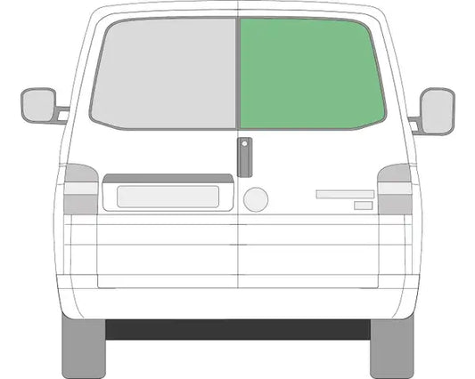 Rear Double Door Window Glass Offside (Right) VW T5 2003–2015, VW T6 2015-
