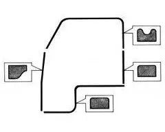 Door Surround Seal 4 Piece Set Left or Right: T2 Split Bus (1955-1967)