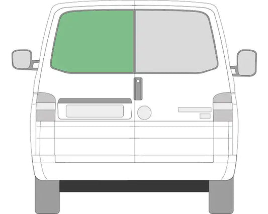 Rear Double Door Window Glass Nearside (Left) VW T5 2003–2015, VW T6 2015-