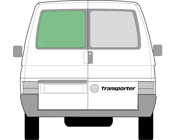 Rear Double Door Window Glass Nearside (Left) VW T4 1990-2003