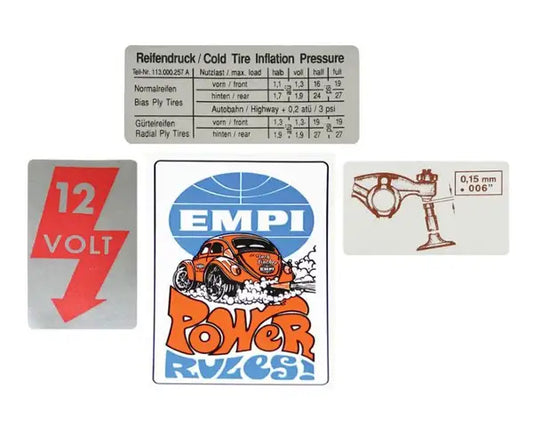 Bundle Pack of 4 Stickers Suitable for VW Beetle, T2 Split or Bay or T25