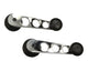 Window Winder Handles Chrome with Black Knob Pair: Beetle (1968-1979), T2 Bay (1968-1979), T25 (1980-1991)