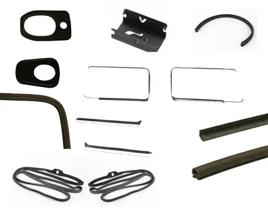 Cab Door Seal Kit (Pair) Fixed 1/4 Lights OEM Door Seals VW T2 Bay 1967–1979 & Brazilian Bays