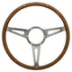 Steering wheel 15" classic wood rim Mountney Traditional