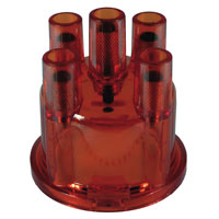 Aftermarket distributor cap in transparent red. 1968>