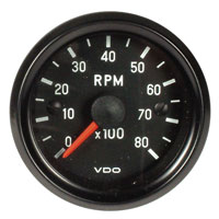 Rev Counter, 52mm, 8000rpm. Black