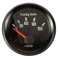 VDO gauge, oil pressure. Black. 150psi