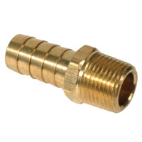 Aftermarket brass 3/8" male thread - 1/2" hose barbs. Supplied as a pair.