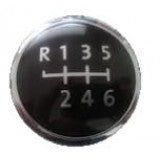 6 Speed Gear Knob Badge VW T5 (Black/Chrome)