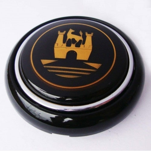 Wolfsburg horn push (split, bug, ghia) Crest black/Gold