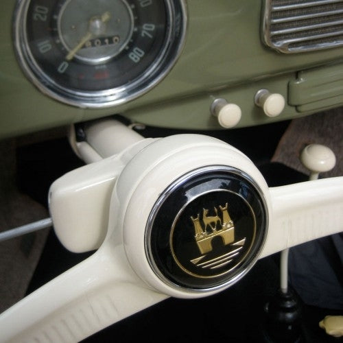 Wolfsburg horn push (split, bug, ghia) Crest Ivory/Gold