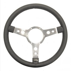 Mountney Black Leather Rim Steering Wheel 15'' Semi-Dished