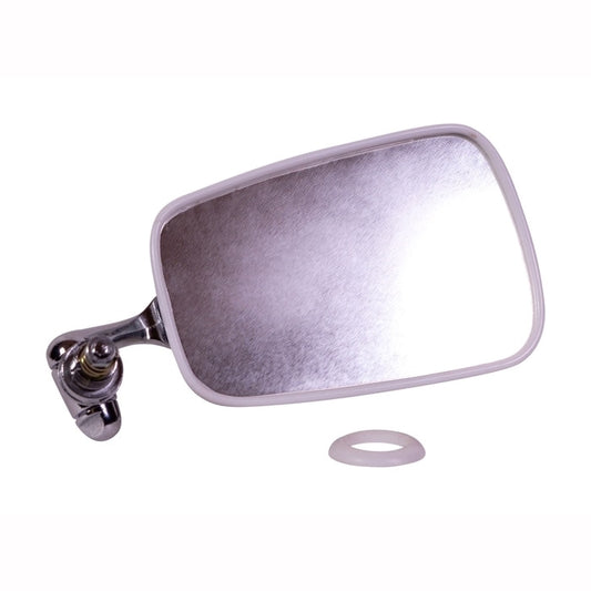 Wing Mirror Chrome Arm Stainless Steel Head and White Trim Right