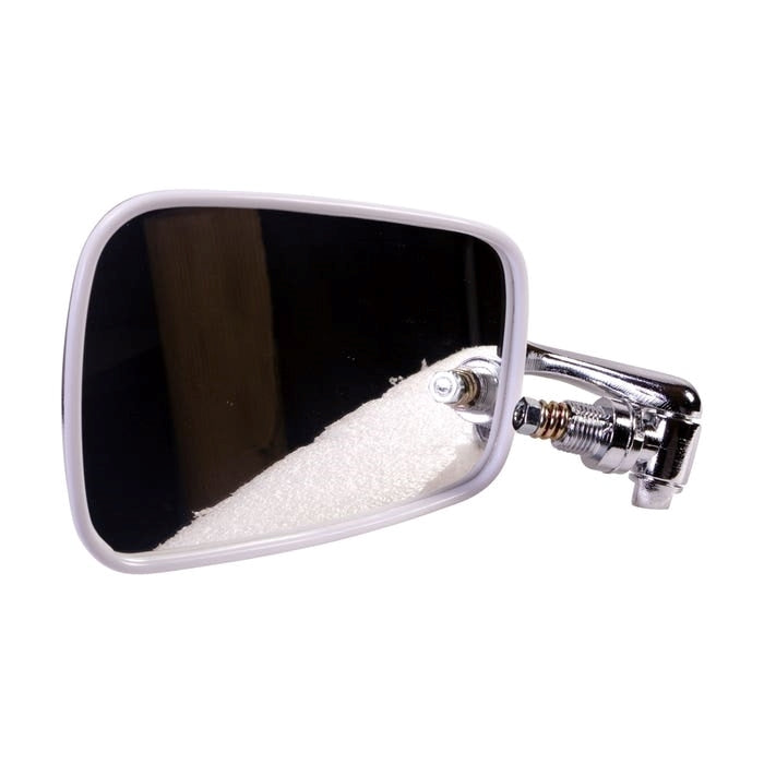 Wing Mirror Chrome Arm Stainless Steel Head and White Trim Left