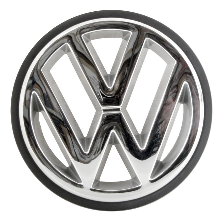 Chrome VW Grille Badge with Black Edging