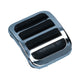Brake or clutch pedal cover, chrome/black rubber, each