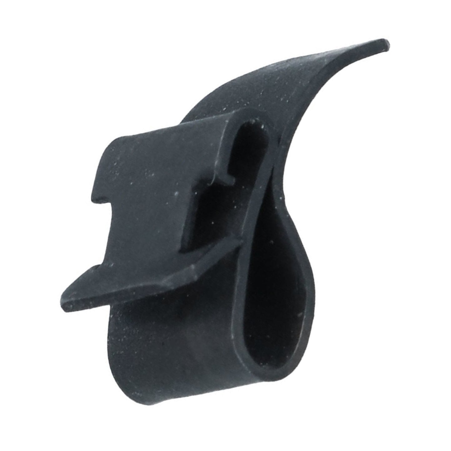 Retaining clip window guide channel in door rear
