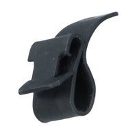 Retaining clip window guide channel in door rear