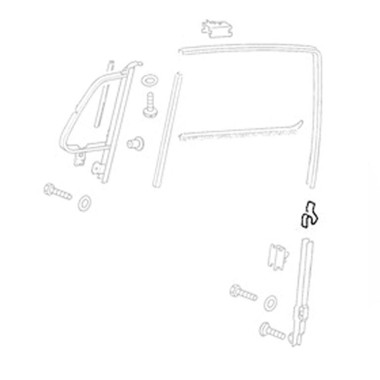 Retaining clip window guide channel in door rear