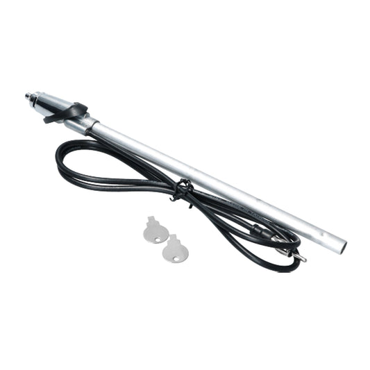 Antenna with curved base, chromed Beetle 08/65- Bus 08/67-