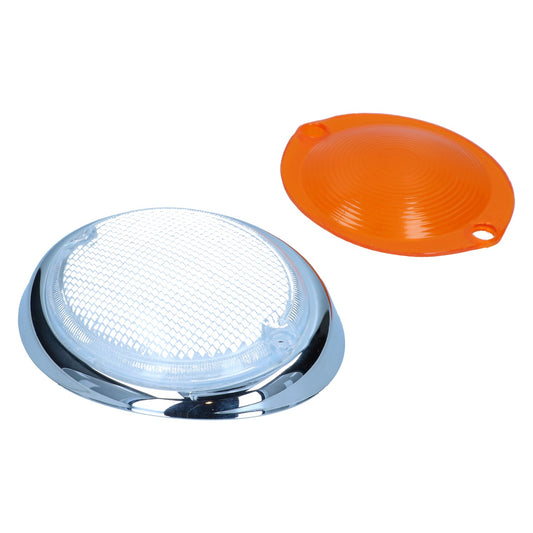 Turn signal lens, right, clear/orange  with E-marking Bus 08/63-07/67