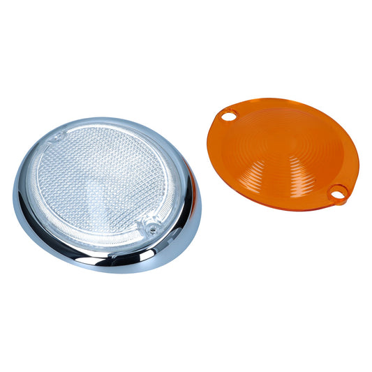 Turn signal lens, right, clear/orange Bus 08/63-07/67