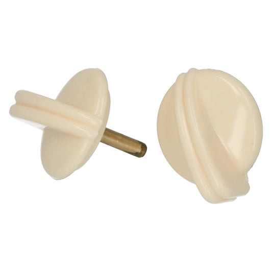 Knob wiper-/ lightswitch bakelite, ivory (pair)