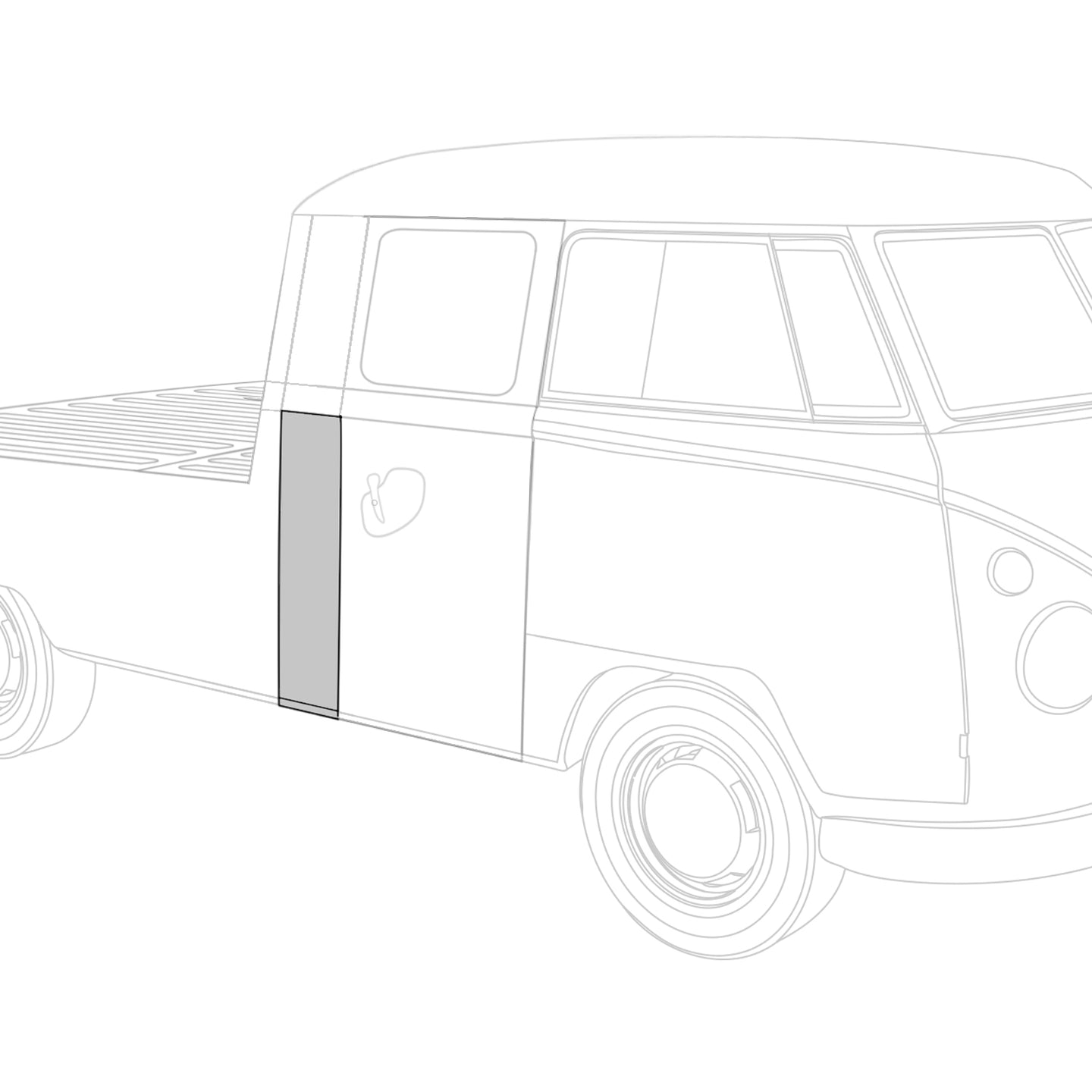 Side panel short, right, double cab