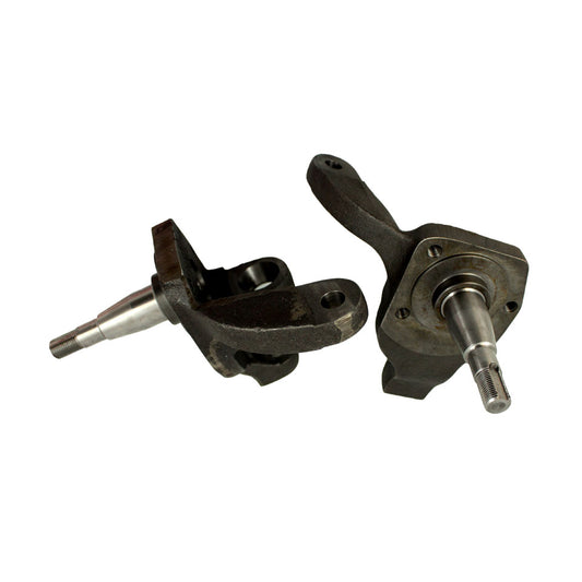 Lowered spindles for drum brakes, as pair