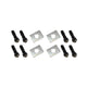 Adjuster screws, provided with swivel feet