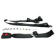 Rear Seat Belt 3 Point Static with Modern Buckle and Black Webbing: Beetle (1950-1979), Karmann Ghia (1960-1974), Type 3 (1962-1973)
