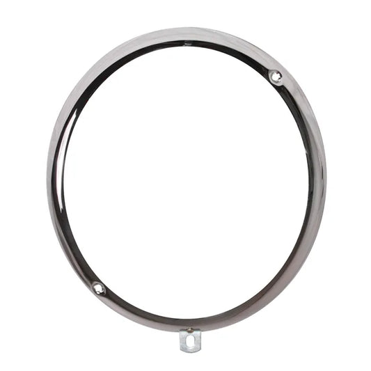 Headlight Rim in Chrome Steel 10 Past 8 Adjusting Screw Configuration: Beetle (1950-1967), T2 Split Bus (1950-1967)