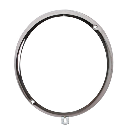 Headlight Rim in Chrome Steel 10 Past 8 Adjusting Screw Configuration: Beetle (1950-1967), T2 Split Bus (1950-1967)