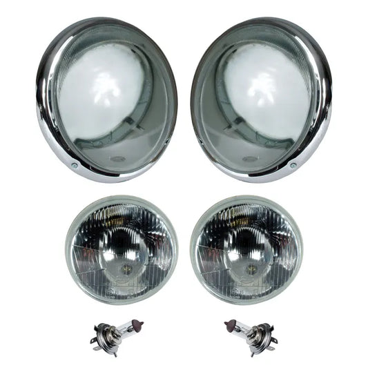 Headlight Set, US Spec with Indicators, Right Hand Drive: Beetle (1950-1967), T2 Split Bus (1950-1967), Beetle Cabrio (1950-1967)