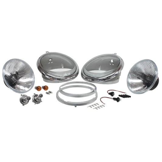 Headlight Set, US Spec with Indicators, Right Hand Drive: Beetle (1950-1967), Beetle Cabrio (1950-1967)