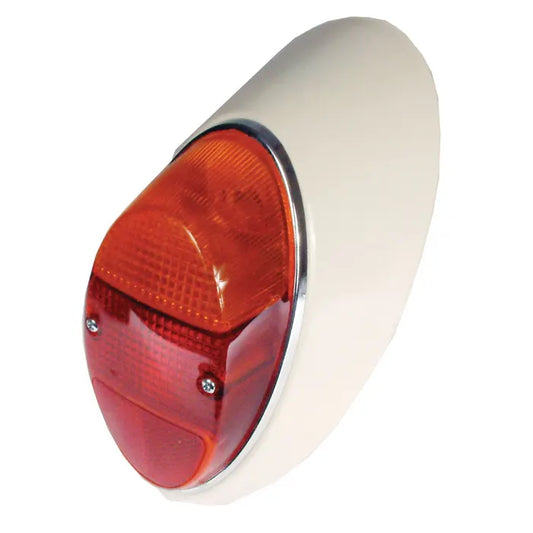 Complete Rear Light Right with Amber and Red Lens: Beetle (1961-1974), Beetle Cabrio (1961-1967)
