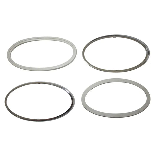 1200 Rear Light Chrome Trims & Seals Pair: Beetle (1961-1974)