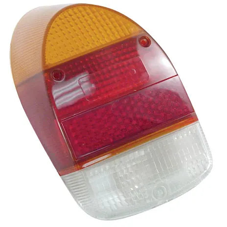 Amber and Red Rear light Lens 1300-1600cc: Beetle (1968-1973), Beetle Cabrio (1968-1973). Amb/Red/Clr