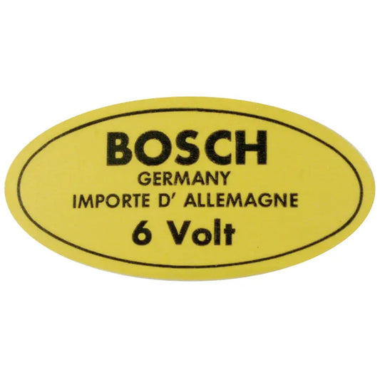 Sticker - 6v Bosch for Coil Beetle (1947-1966), T2 Split Bus (1950-1966), Beetle Cabrio (1949-1966)