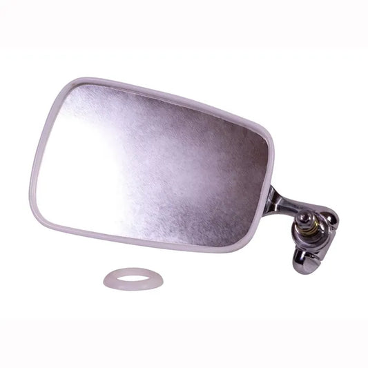 Wing Mirror Chrome Arm Stainless Steel Head and White Trim Left Beetle (1968-1979)